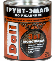 Грунт-эмаль по ржавчине DALI 3в1 молотковая, 2л., кор.
